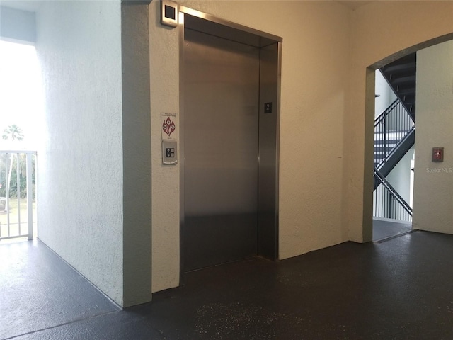 hallway with elevator