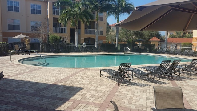 view of pool with a patio