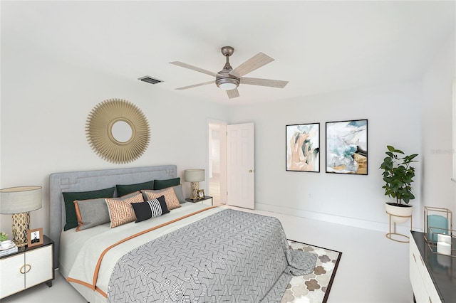 bedroom with ceiling fan