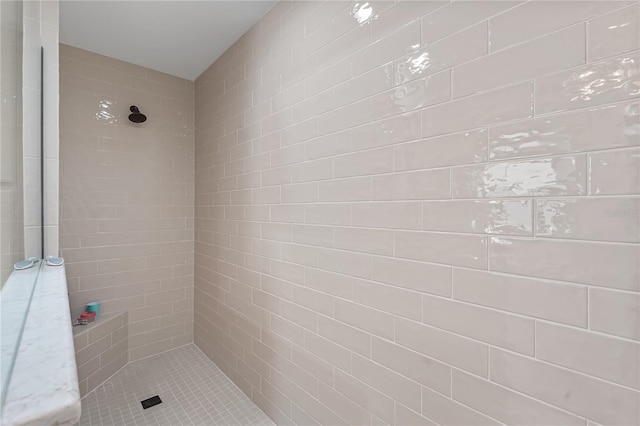 bathroom with tiled shower