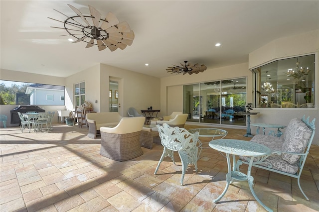 view of patio with an outdoor hangout area