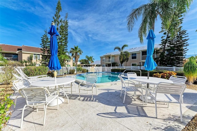 view of pool featuring a patio area