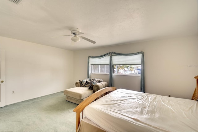 bedroom with carpet and ceiling fan