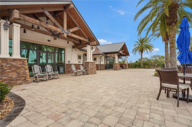 view of patio with an outdoor kitchen