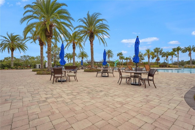 view of patio / terrace with a community pool