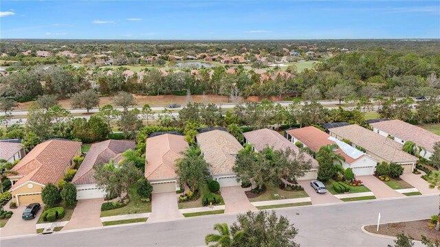 birds eye view of property with a residential view