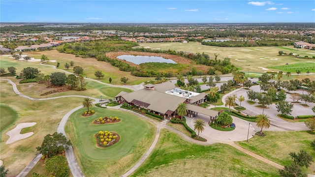 birds eye view of property featuring golf course view