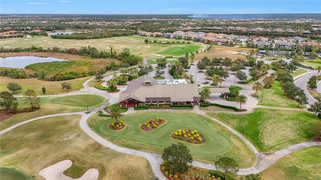 aerial view with a residential view and golf course view