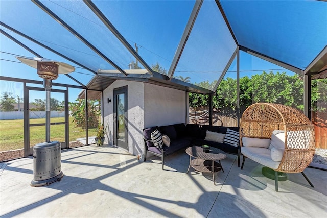 view of patio with an outdoor living space