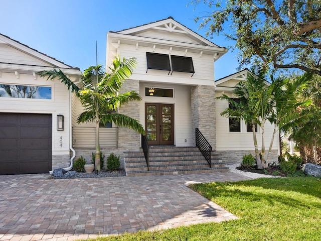 view of front of property featuring french doors