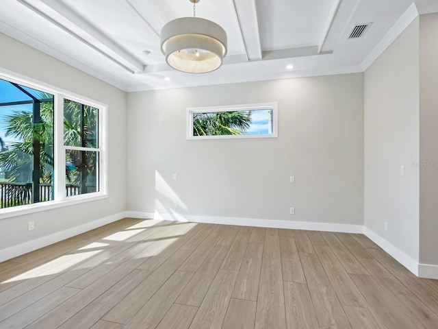 unfurnished room featuring light wood-type flooring