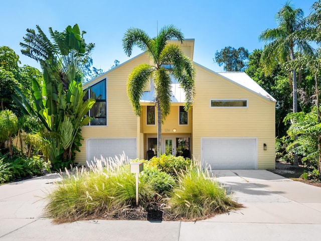 view of front of property featuring a garage