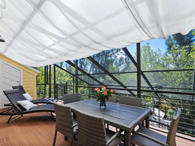 1214 Sea Plume Way, Sarasota, FL 34242 - wooden deck with outdoor dining area