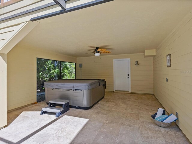 1214 Sea Plume Way, Sarasota, FL 34242 - exterior space featuring ceiling fan and wood walls