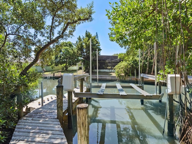 view of dock area