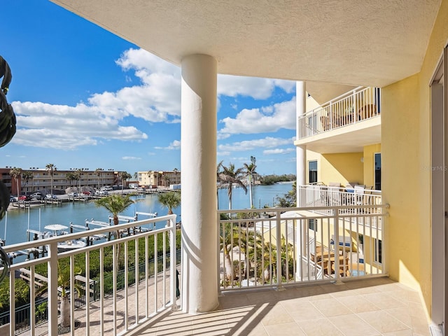 balcony with a water view