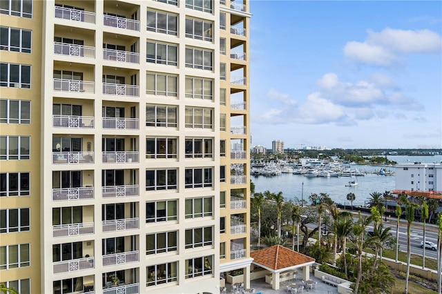 view of property featuring a water view