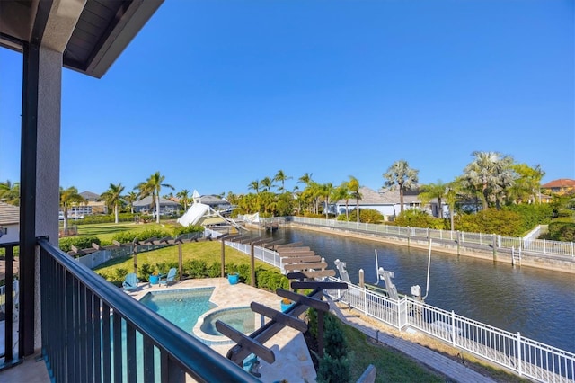 balcony with a water view