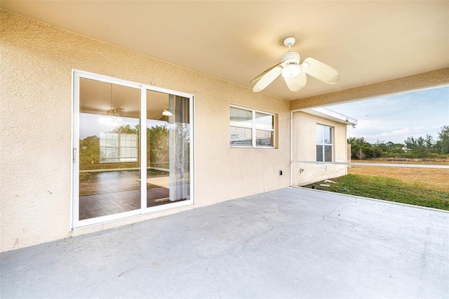 view of patio with ceiling fan