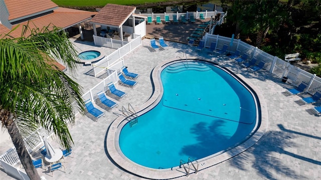 view of pool featuring a patio