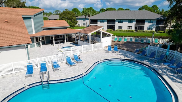 view of pool with a patio area