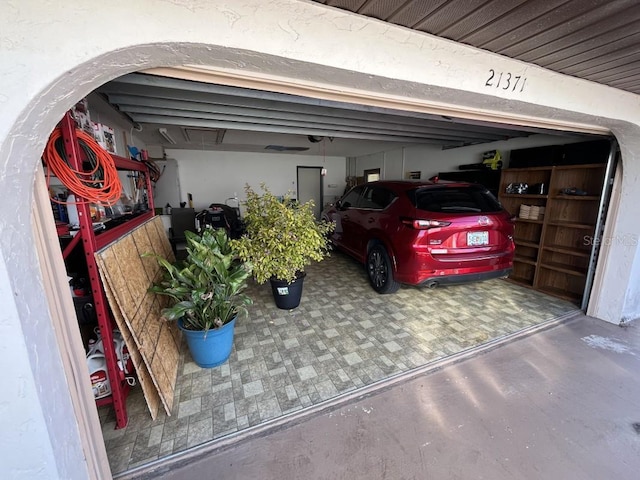 view of garage