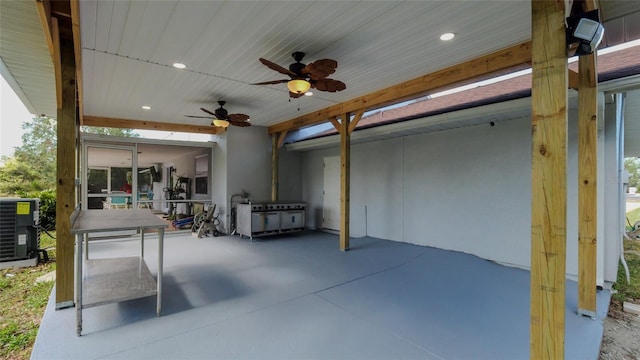 view of patio / terrace with central AC unit