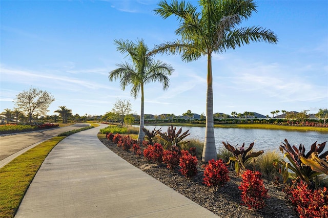 view of home's community featuring a water view