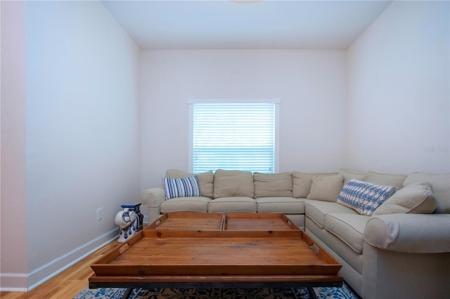 living room featuring light hardwood / wood-style floors