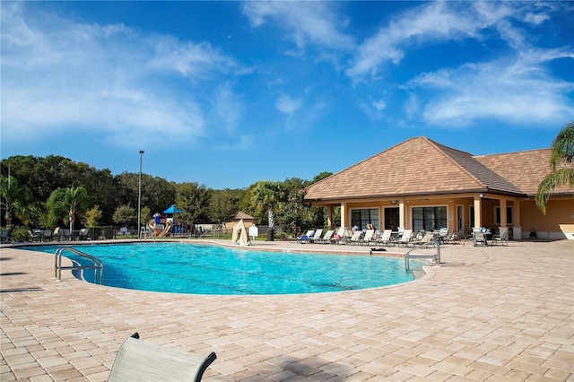 view of pool with a patio