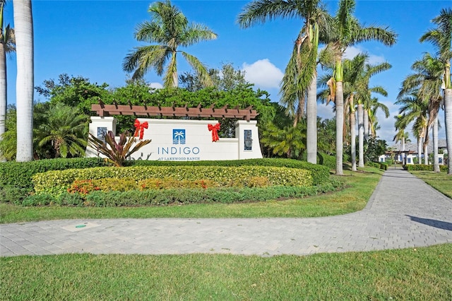 view of community sign