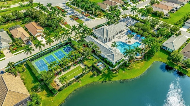 13126 Indigo Way, Bradenton, FL 34211 - aerial view of residential area with a pool area and a large body of water