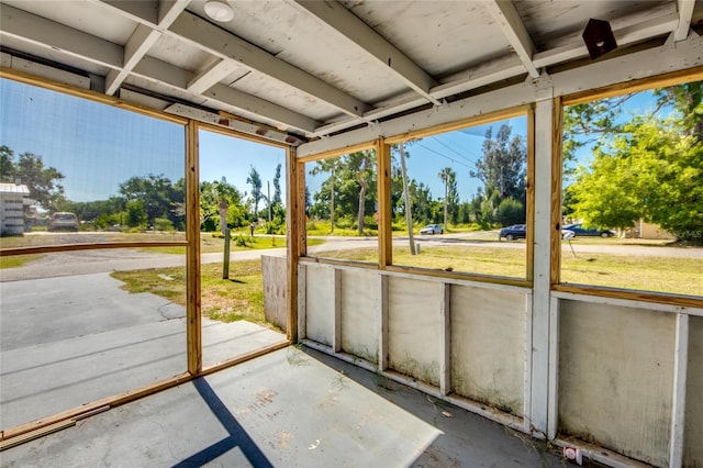 view of unfurnished sunroom