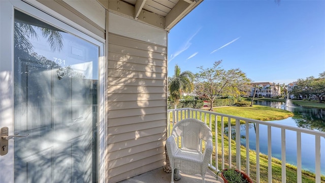 balcony with a water view