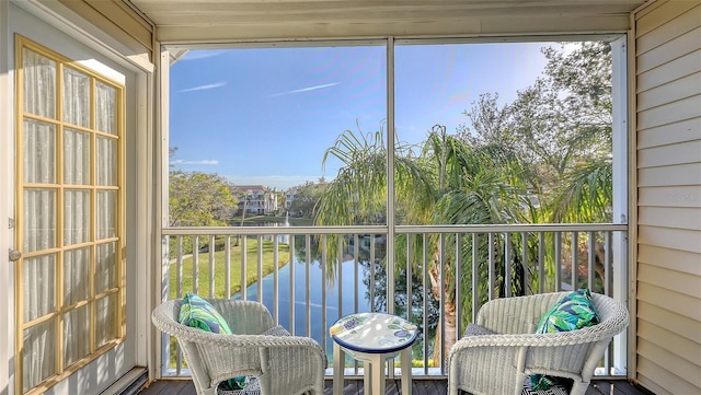 balcony with a water view