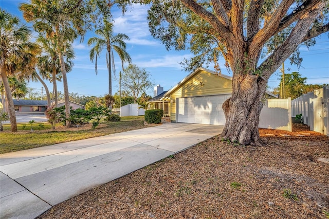 ranch-style home with a garage