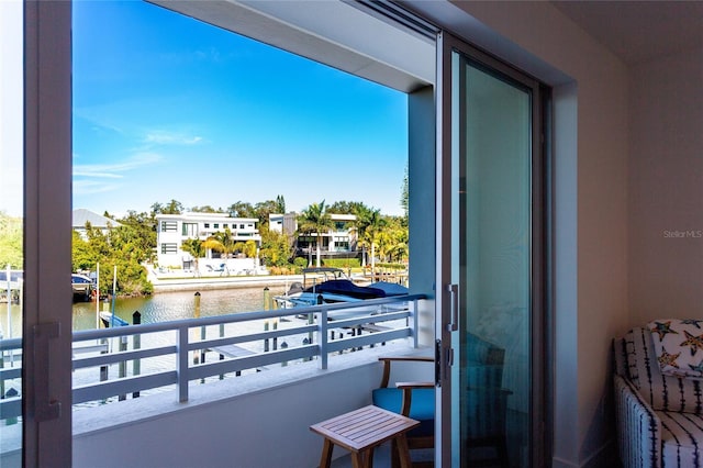 balcony with a water view