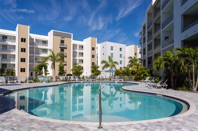 view of pool with a patio