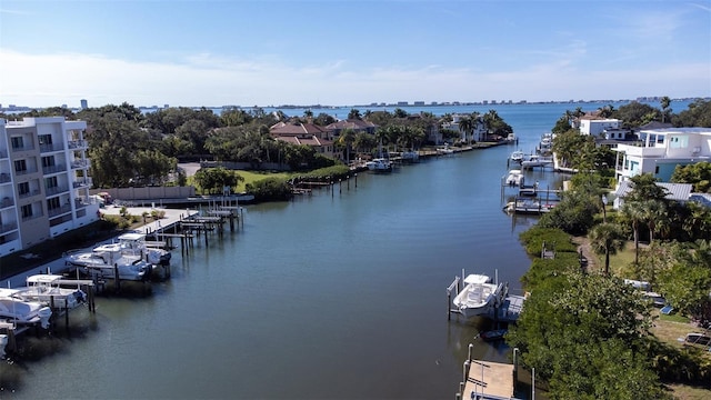 water view with a dock