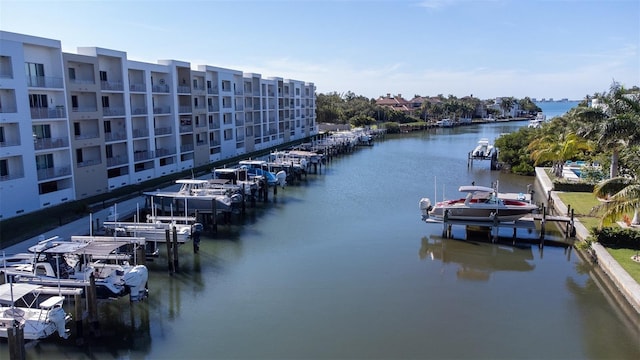 water view with a dock