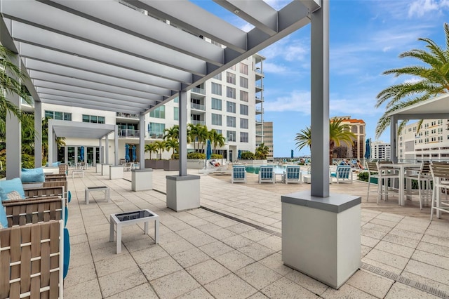 view of patio / terrace with a pergola