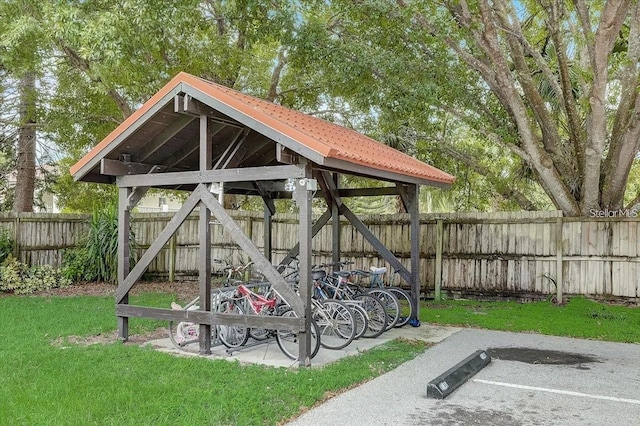 exterior space featuring a fenced backyard