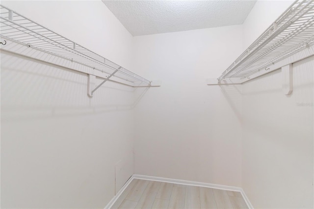 spacious closet with wood finished floors