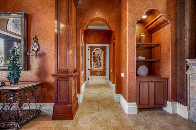 corridor with ornamental molding