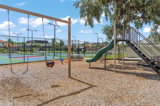 view of play area with tennis court