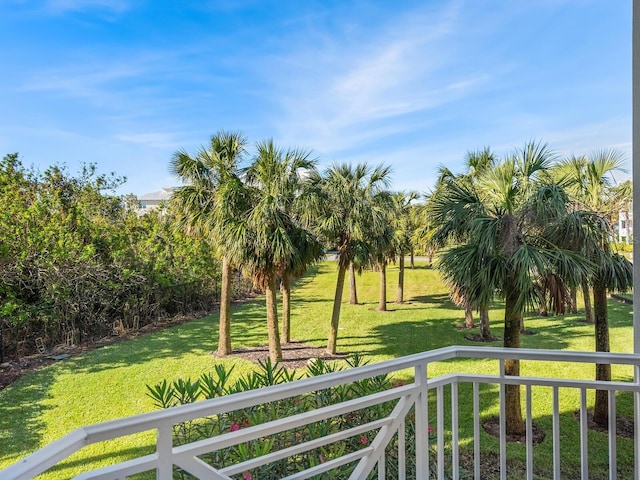 view of yard featuring a balcony