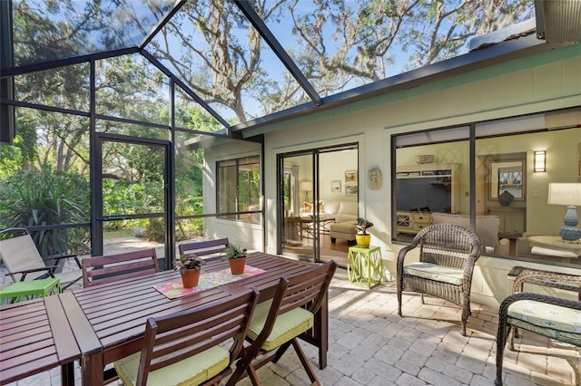 view of sunroom