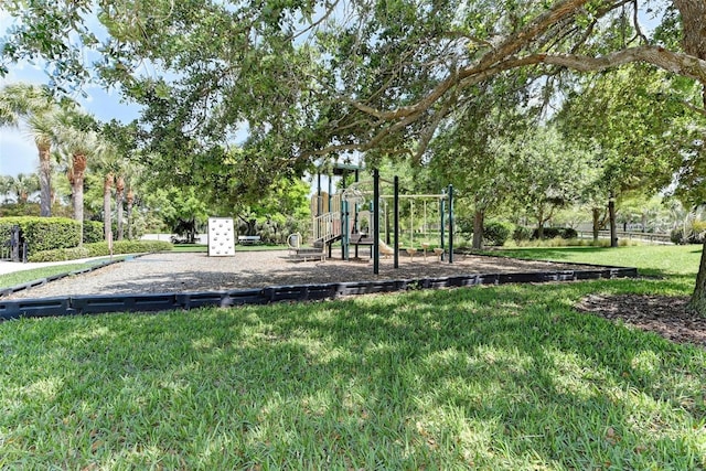 view of yard featuring a playground