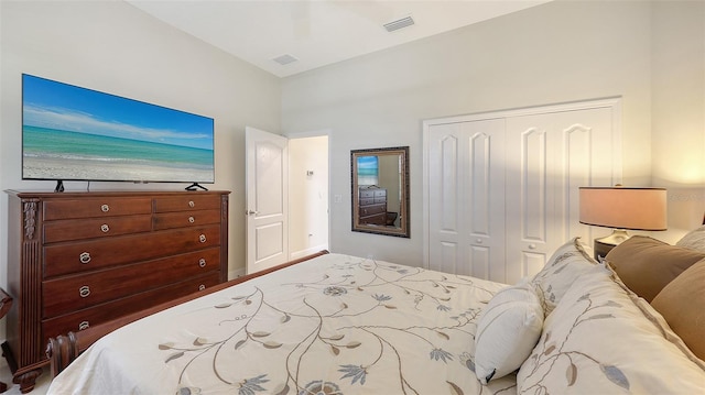 bedroom featuring a closet