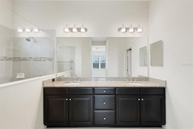 13789 Old Creek Ct, Parrish, FL 34219 - bathroom with double vanity and walk in shower